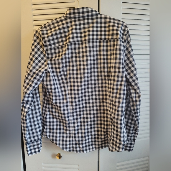 J Crew Black and White Checkered Shirt Size Large - Picture 6 of 7